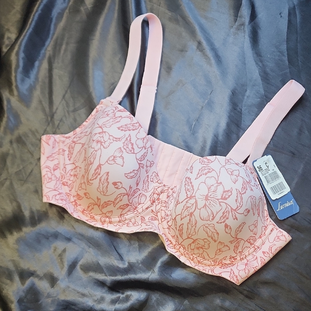 Pink Floral Women's Bra